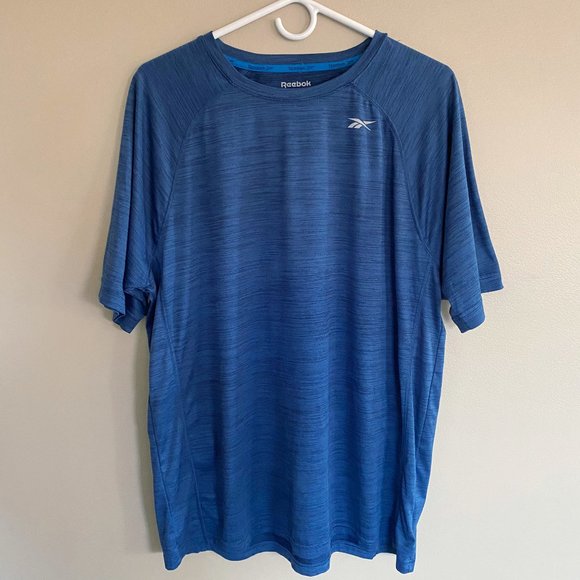 Reebok heathered blue performance workout shirt - Picture 1 of 5